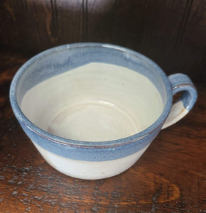 Bolick & Traditions Pottery Cereal Bowl w/ Handle (Oatmeal/Blue)