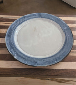 Bolick & Traditions Pottery Dinner Plate (Oatmeal/Blue)