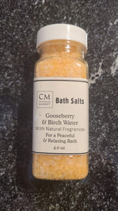 Craftsman Market Bath Salts 4 oz Gooseberry & Birch Water Aromatherapy Bath Salts