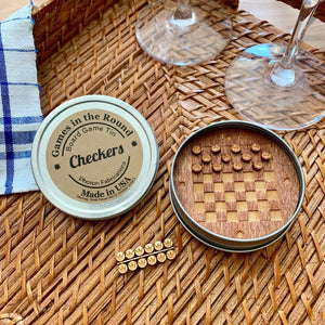 Craftsman Market Mini Checkers Travel Game