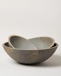 Farmhouse Pottery Wooden Bowls Crafted Wooden Bowl (Grey)