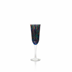 Glasforge Champagne Glass  (Rainbow Frit)